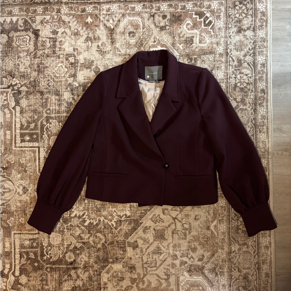 Anthropologie Deep Burgundy Blazer